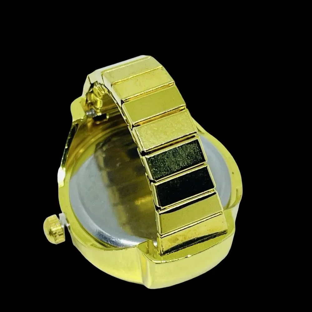 BOZHI Ring Watch Gold Design With Crystals New